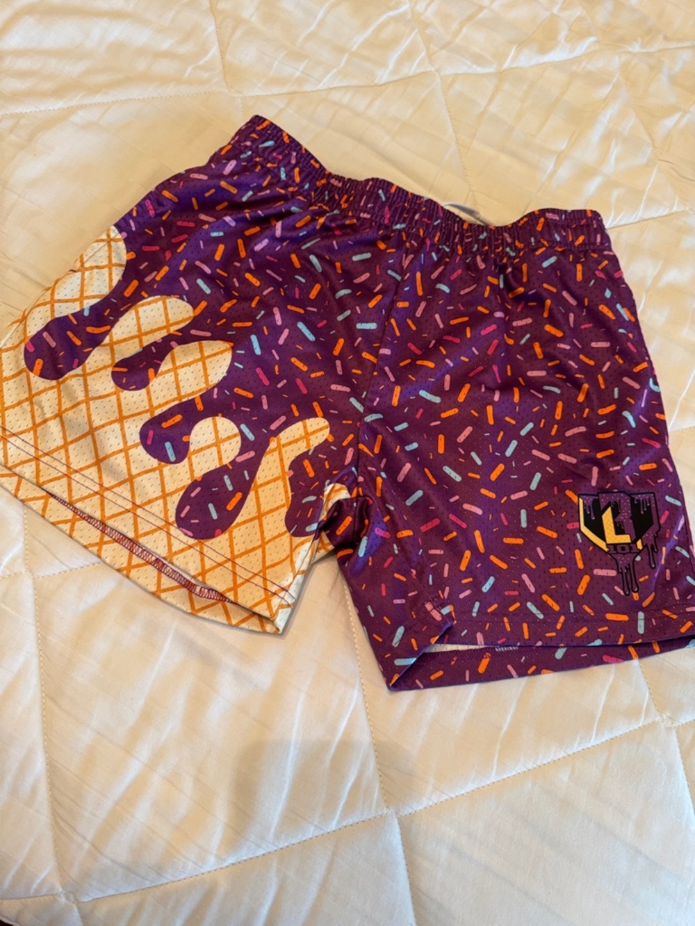 Men's Baseball Lifestyle 101 Purple Sprinkle Ice Cream Drip Athletic Shorts